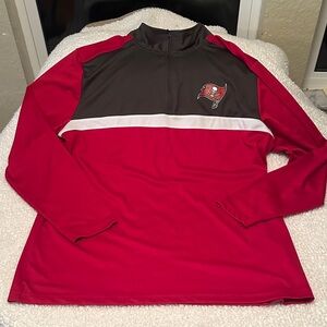 NFL Red and Gray Team Apparel Pullover Collar Detail